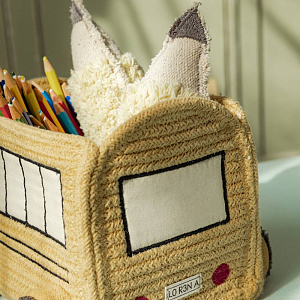 Корзина Лорена Каналс (Lorena Canals) "Школьный автобус", 22 х 19 х 15 см